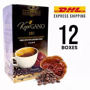 Gano Excel Cafe 3 in 1 Original Coffee Ganoderma Reishi 12 Boxes Free Shipping - Picture 1 of 9