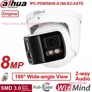 Dahua IPC-PDW5849-A180-E2-ASTE 8MP Panoramic Night Color WizMind IP Camera PoE - Picture 1 of 8