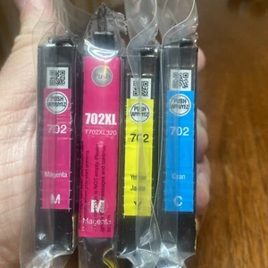 Compatible Ink Cartridge Replacement for Epson 702XL 702 Cyan, Yellow Magenta 4 - Picture 1 of 1