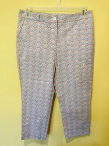 Pantalones Cortos Talbots Para Mujer Talla 8 Nuevos Sin Etiquetas Fan Festoneado Sirena Escala Azul Rosa - Imagen 1 de 5