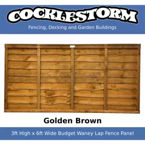More details for 3ft high x 6ft wide golden brown fence panel - free delivery within 60 miles
