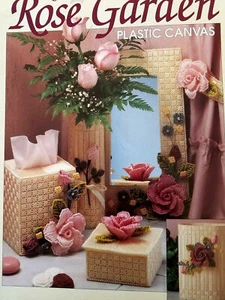 Needlecraft Shop 90PH8 ROSE GARDEN plastic canvas12pg pattern booklet 1990 - Picture 1 of 5