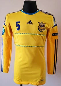 Ukraine 2012 - 2014 Home football Adidas Techfit Player Issue Jersey #5 size M - Picture 1 of 12