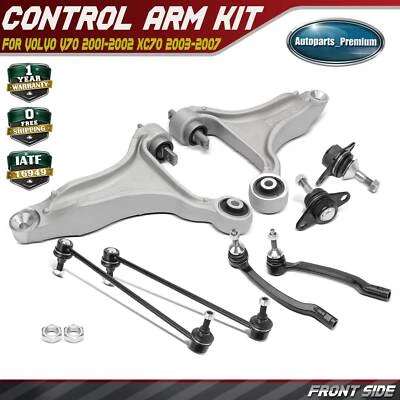 8x Front Control Arm & Sway Bar Link & Tie Rod End for Volvo V70 XC70 2003-2007 - Image 1 of 4