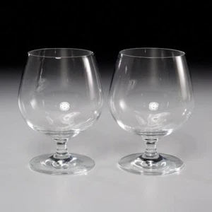 Pair of Clear Glass Brandy / Cognac Snifters, 3.5" dia 5" h - Picture 1 of 5