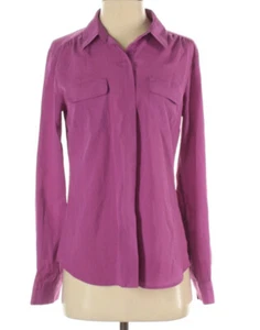 Attention Womens Button Up Collared Long Sleeve Purple Sz Small - Picture 1 of 2