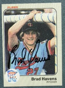 Minnesota Twins Star Brad Havens handsignierte / signed 1983 Fleer Baseballkarte - - Bild 1 von 1