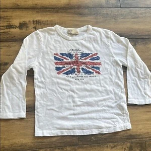 Zara boys size 6 White Graphic Long Sleeve Shirt - Picture 1 of 5