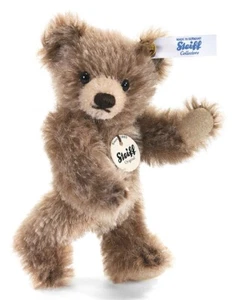 Steiff Mini Brown Tipped Teddy Bear - mohair jointed collectable - 10cm - 040023 - Picture 1 of 1