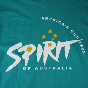 T-shirt vintage 1992 Spirit of Australia America's Cup grafica grande uomo verde acqua - Foto 1 di 12