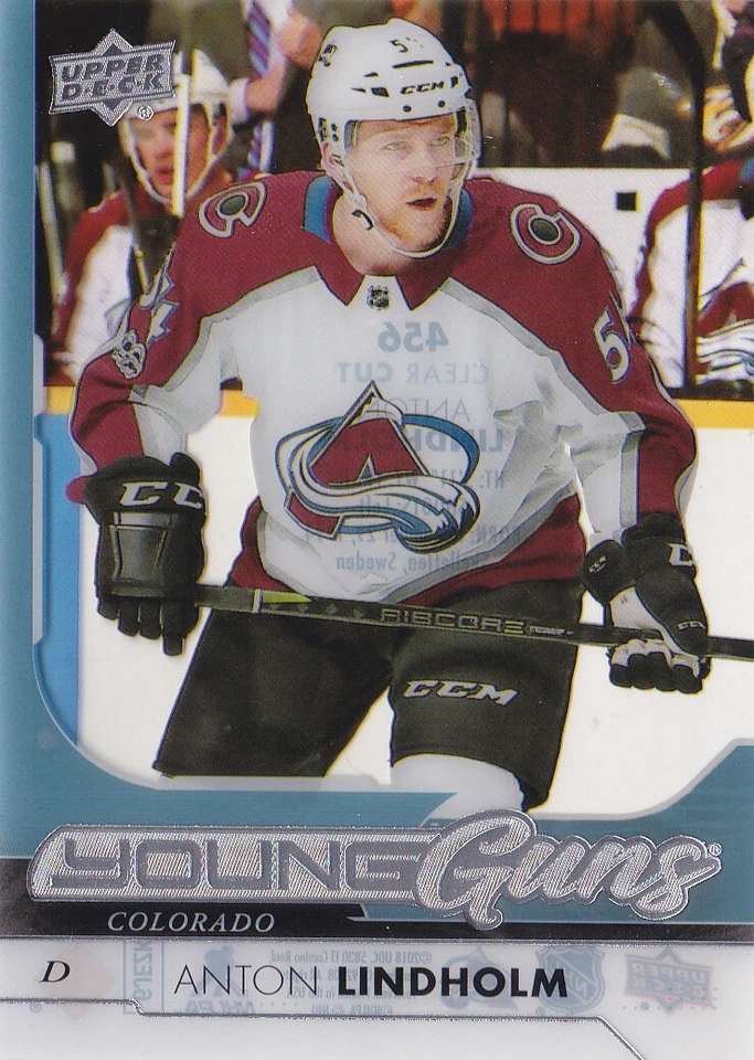 17-18 Upper Deck Anton Lindholm Clear Cut Young Guns Rookie Clearcut 2017 - Image 1 of 1