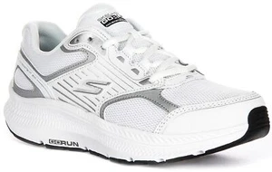 Skechers Go Run Consistent 2.0 Scarpe Sportive Donna Bianco Argento UK 3 - 8 - Foto 1 di 6