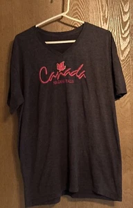 Canada Niagara Falls T-Shirt Gray Embroidery Pink Maple Leaf Women’s Size XL - Picture 1 of 3