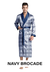 Herren Seide Satin Bademantel - Brokat - Berühmte Maschine - Bild 1 von 16