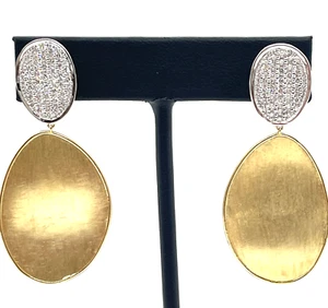 Marco Bicego 'Lunaria' Diamond 18K Gold Double Drop Earrings R $9350 - Picture 1 of 4