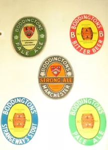 5 Old Manchester Beer Labels Nice Lot 1950s Duncan Gilmour Boddingtons - Foto 1 di 1