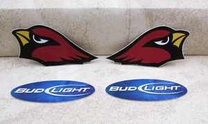 4 Pc Arizona Cardinals, Bud Light, Sticker Decal, Bar, Fridge, For Tap Handle - Picture 1 of 5
