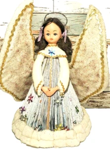 14" Vintage Christmas Angel Folded Paper Book Doll Home Decor Magazine Old Craft - Picture 1 of 9