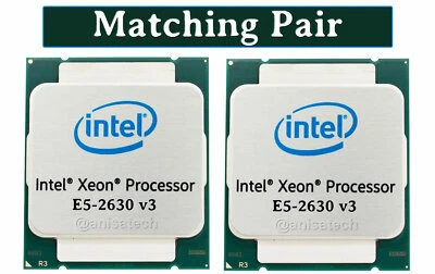 2 x { Intel Xeon E5-2630v3 8-Core 20MB 3.2GHz FCLGA2011-3 CPU Processor SR206 }  - Image 1 of 3