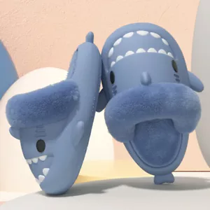 Winter Shark Slippers Detachable Warm Fuzzy Slippers Bedroom House Shoes Women - Picture 1 of 12