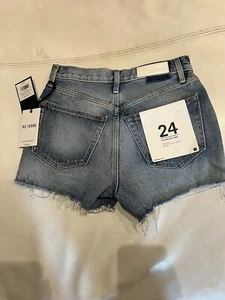 Re/ Done Light Vintage 70’s High Rise 5 Button Fly Rigid Denim Shorts Size 24 - Picture 1 of 3