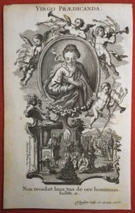 SANTINO INCISIONE ACQUAFORTE 1700 LITANIE LAURETANE VIRGO PRAEDICANDA klauber - Picture 1 of 1