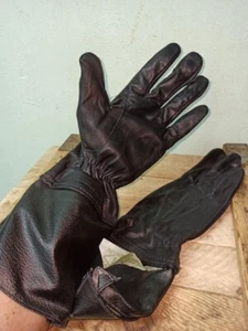 Soviet Russian Policeman GAI / VAI motorcycle Leather Gloves,USSR bikers Mittens - Picture 1 of 9