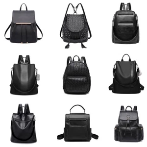 Black Ladies Travel Backpack Large Rucksack Women Work Handbag Shoulder Bag - Picture 1 of 59