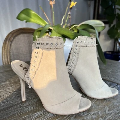 Sandálias Sam Edelman salto 8M camurça bege “artie” muito bom estado usado - Imagem 1 de 4