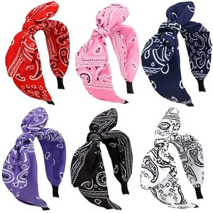Bandana Bow Headbands for Women Wide Headband Bunny Ears Headband Girls Hair ... - Picture 1 of 8