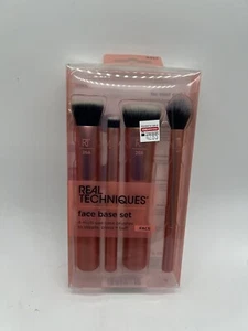 Real Techniques Face Base Makeup Brush Kit Buff 4pc Contour Setting Powder Eye - Picture 1 of 4