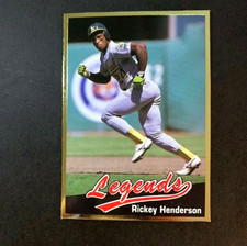 RICKEY HENDERSON ~ 1990 Legends Gold Foil Baseball Card #20     