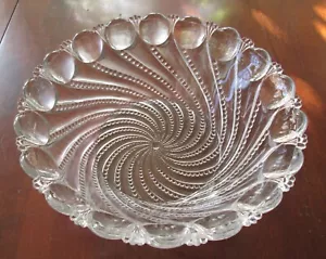 EAPG BEADED SWIRL AND LENS Bowl 8 1/4" Unknown Maker c. 1890s VHTF - Picture 1 of 4