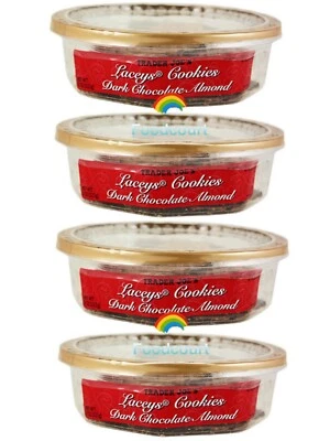 4 Packs Trader Joe's Laceys Cookies Dark Chocolate Almond 8 oz Each Pack - Image 1 of 3