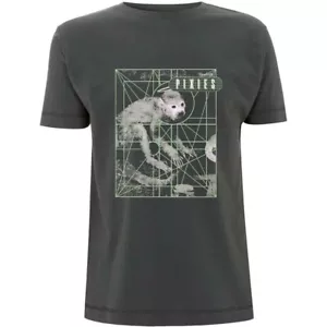 Pixies Monkey Grid T-Shirt Grey New - Picture 1 of 1