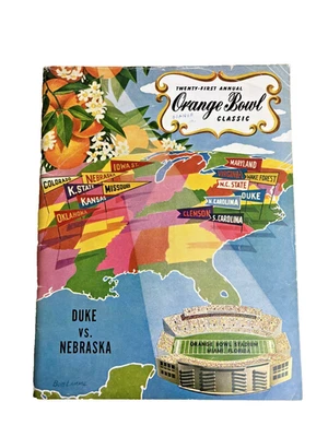 1955 Orange Bowl Program Duke vs Nebraska Football Game - Image 1 of 2