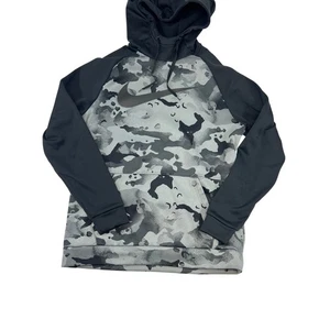 Nike Dri-FIT Standard Fit Camo Pullover Hoodie Gray Black Mens - Picture 1 of 6