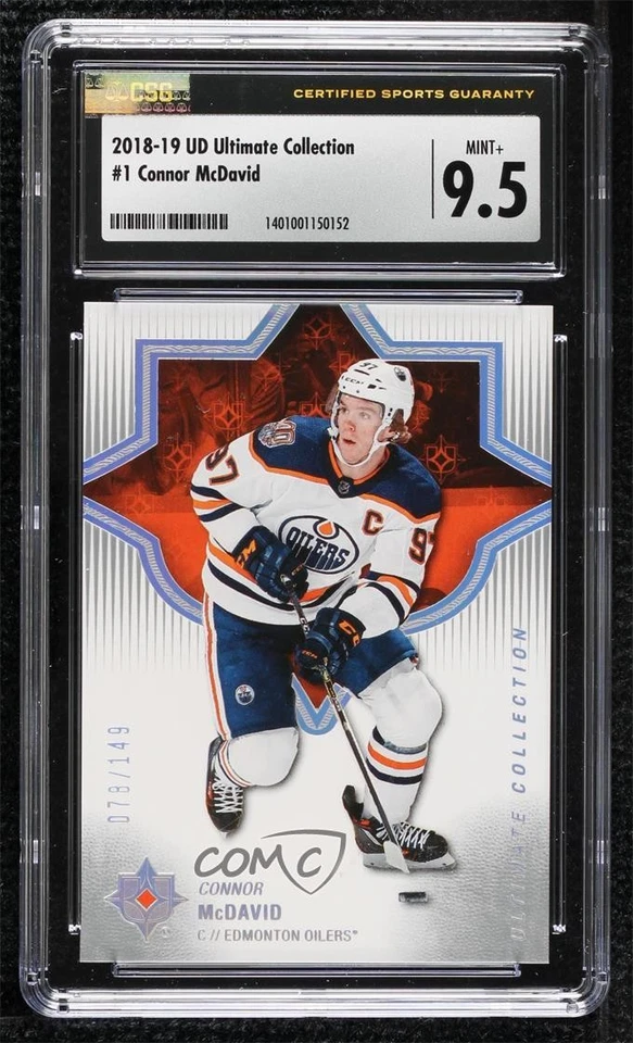 2018-19 Upper Deck Ultimate Collection /149 Connor McDavid #1 CSG 9.5 Mint Plus - Image 1 of 2