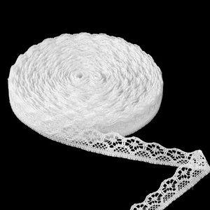 10 Yards x 0.5" Stretch Lace Trim for Sewing, DIY Fabric Ribbon Crafts (White) - Picture 1 of 5