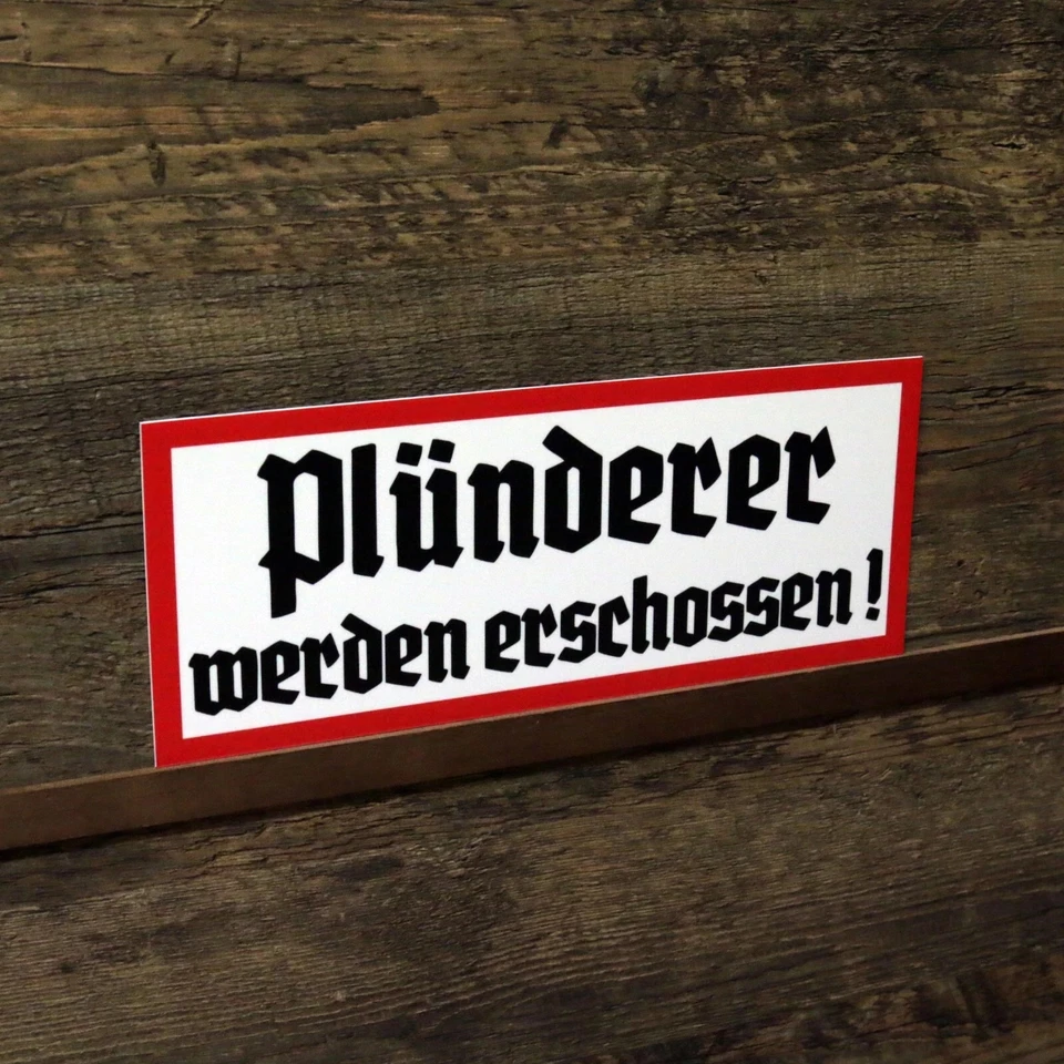 O.R.S. Schild 30cm x 12cm Plünderer werden Grundstück Haus Halle Werkstatt