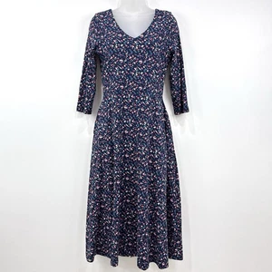 Pact Fit And Flare Midi Dress Women's M Confetti Organic Cotton Sustainable - Picture 1 of 17