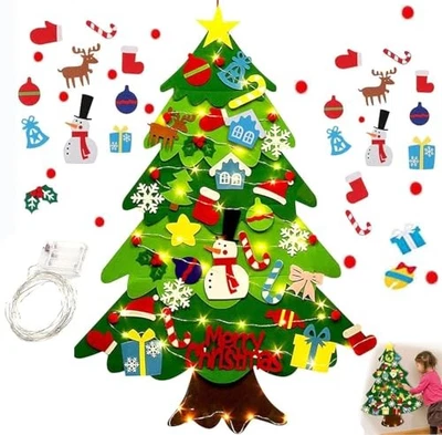 Árbol de Navidad de fieltro Montessori para niños pequeños, árbol de Navidad de fieltro Montessori con  Foto 1 de 4
