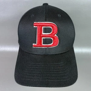 Deckel Flexfit Mütze Größe L-XL schwarz rot Buchstabe "B" bestickt Baseball Style Cap - Bild 1 von 12