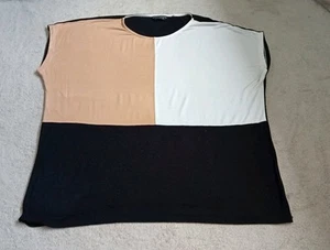 Dorothy Perkins Ladies Sleeveless Top Black Brown And White Size 16 - Picture 1 of 7