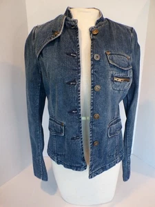 Mossimo Denim Jacket Button Front Blue Jean Denim Coat 4 Pockets Womens Sz Small - Picture 1 of 11