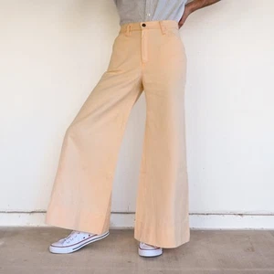 Vintage 1970’s Pants Women’s Peach Elephant Bell Bottoms Hippy Disco JCPENNEY - Picture 1 of 10