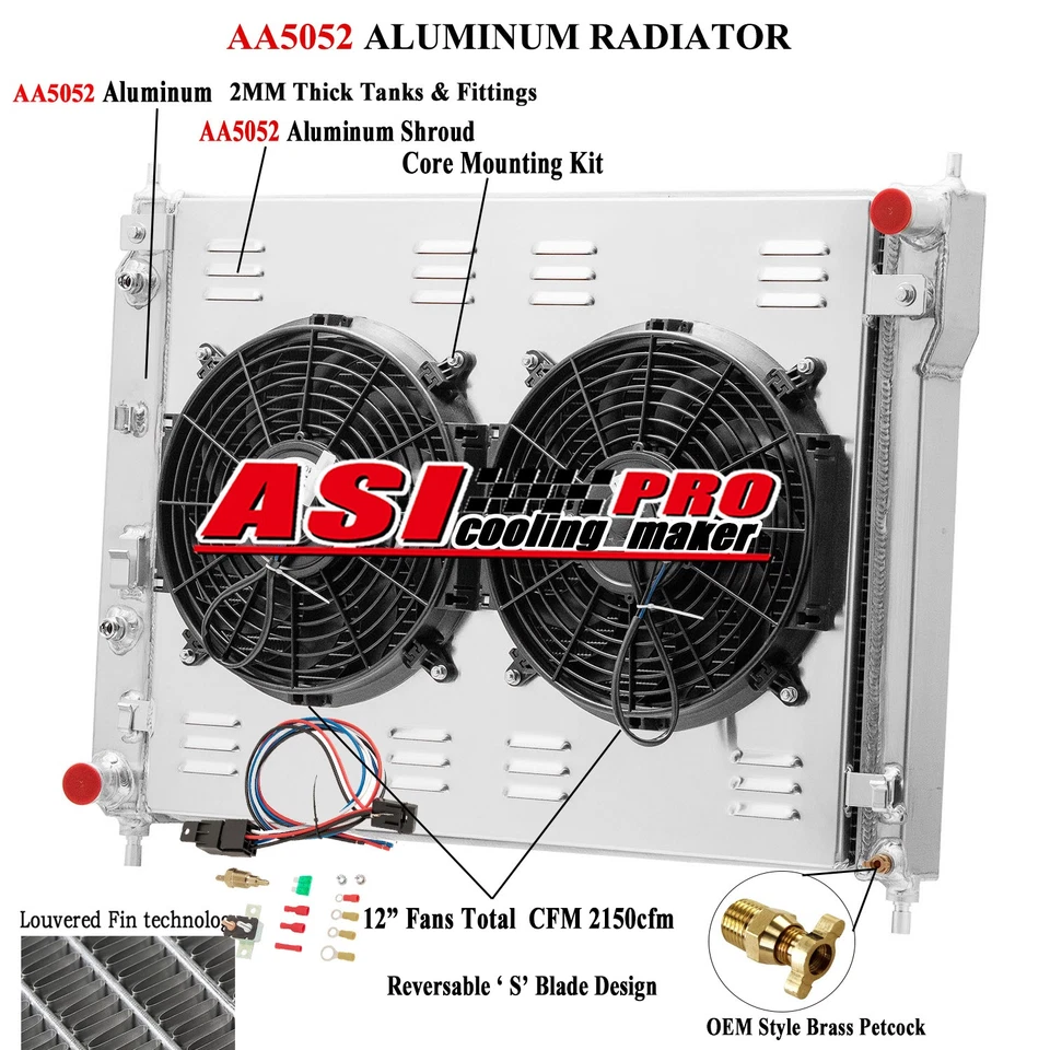 Ventilador de cubierta de radiador de aluminio de 3 filas para Chevy Captiva 08-15/08-10 Saturn Vue Foto 1 de 4