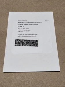 2025 National Treasures MATT SHAW Peerless Signatures Blue REDEMPTION CUBS - Picture 1 of 2