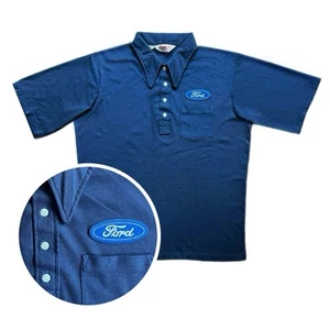 Vintage Ford Dealership Polo Shirt 70s Redwood Tall Men Mechanic Shirt - 2XL - Picture 1 of 9