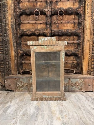 Armario de pared pequeño de vidrio de madera - Unidad de almacenamiento decorativa, compacto y elegante Dec Foto 1 de 4